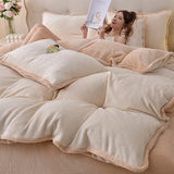 elvesmall Single Product Milk Fleece Blanket  Duvet Cover Autumn/winter with Velvet Coral Velvet Quilt Double Bed Sheet 150x200 220x240