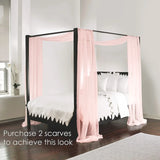 elvesmall 18FT  Bed Curtain Scarf Chiffon Fabric for Draping Extra Long Window Scarf Valance for Living Room Outdoor Wedding Party Decor