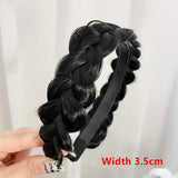 elvesmall Women Synthetic Wig Twist Braided Hair Bands Fashion Braids Hair Accessories Women Bohemian Nature Headband Stretch for Party