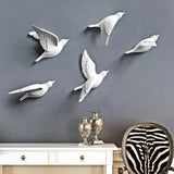 elvesmall 5pcs 3D Pigeon Wall Hanging Wall Paste Creative Porch Sofa Background Wall Living Room Home Crafts Decoration