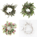 elvesmall Artificial Christmas Garland Wreaths Pine Needles Berry Cone Rattan Home Party Decoration Hanging Ornament Fireplace Wall Decor