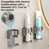 elvesmall Electric Toothbrush Holder Space Saving Traceless Bathroom Self-adhesive Wall-mounted Toothbrush Storage Base