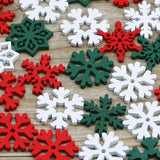 elvesmall (50 Pieces/pack) 23mm Christmas Snowflake Wood Chips Colorful Diverse New Year's Holiday Party Window Decoration Props Toys DIY