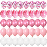 elvesmall 40pcs Rose Gold Confetti Latex Balloons Happy Birthday Party Decorations Adult Kids 1 2 3 5 10 14 15 18 30 35 40 50 60 Year Old