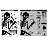 elvesmall Halloween Giant Ghost Monster Ghost Shadow Window Sticker Witch Death Bat Skeleton Helloween Party Decor Electrostatic Sticker