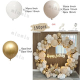 elvesmall Doubled Apricot Boho Wedding Decor Balloon Garland Arch Kit Kids Birthday Party White Metal Latex Baby Shower Ballons Decoration