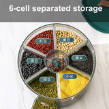 elvesmall Rotating Miscellaneous Grain Bucket Divided Into Five Grain Sealed Insect Proof And Moisture-Proof Storage Rice Noodle Box