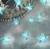 elvesmall 2m 20LED Seashell Starfish String Lights Ocean Theme Party Fairy Light Mermaid Birthday Party Decorations Girl Baby Shower favor