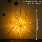 elvesmall 30-75cm Hollow Star Hanging Pendant Eid Mubarak Christmas Ramadan Decoration Islamic Muslim Party Decor Ramadan Kareem Gift