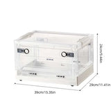 elvesmall 1pc Foldable Storage Trunk Open Storage Box Transparent Storage Box Home Wardrobe Clothes Organizer Large Capacity Clear Plastic