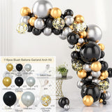 elvesmall Black Gold Balloon Garland Arch Kit Confetti Latex Ballon Birthday Party Decor Adult Graduation Baloon Wedding Decor Baby Shower