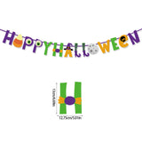 elvesmall Happy Halloween Banner Pumpkin bat pattern Bunting Garland Home Decor for Fireplace Halloween Theme Party Decorations Supplies