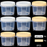elvesmall 8 Pcs 500ml Round Food Fresh Keeping Box Kitchen Refrigerator Storage Container Fruits Snacks Sealed Jar Microwave Heating