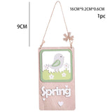 elvesmall 1pc Easter Wooden Hanging Ornament Bird House Pendant for Spring Easter Home Door Decorations Kids Party DIY Crafts Supplies