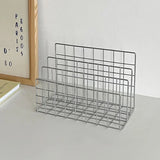 elvesmall Ins Minimalist Iron Desktop Storage Rack Organizer Table Metal Organizing Rack Bookshelf Desk Multi-functional Storage Rack