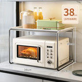 elvesmall  -  2Layers Kitchen Metal Microwave Shelving Countertop Spice Bottle Water Cup Cutlery Organizer Oven Rice Cooker Storage Rack