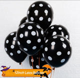 elvesmall 18pcs/set 18inch Orange Stars Foil Balloons Gold Confetti Black Latex Ball Halloween Kids Birthday Party Decors Inflate Balls