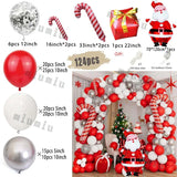 elvesmall Christmas Balloon Arch Set Candy Cane Aluminum Film Red Green White Father Christmas New Year Balloons Party Decoration Gifts