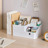elvesmall ABS Desk Office Organizer Storage Holder Desktop Pencil Pen Sundries Badge Box Stationery Office School Supplies
