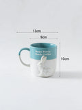 elvesmall  -  1pc 350ml Cute Bunny Chicken Coffee Mug Ceramic Coffee Cup Funny Gifts Unique Birthday Gifts Embossed Breakfast Mug Home Office