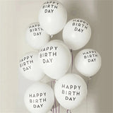 elvesmall 10pcs 10inch Happy Birthday To You Letter Latex Balloons Set White Air Helium Balloon Kids 1st Birthday Party Decoration Globos
