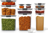 elvesmall  Rubbermaid Brilliance BPAFree Food Storage Containers with Lids Airtight for Kitchen and Pantry Organization Set of 14 W/ Scoops