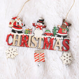 elvesmall 2024 Wooden Christmas Pendants Door Wall Xmas Decor Christmas Tree Hanging Ornaments Happy New Year 2025 Naviidad Decor For Home