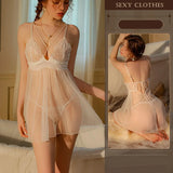 elvesmall  New Perspective Women Lingerie Solid Color Seductive Homewear Dream Of Lace Backless Intimate Lingerie Sexy Nightwear