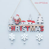 elvesmall 2024 Wooden Christmas Pendants Door Wall Xmas Decor Christmas Tree Hanging Ornaments Happy New Year 2025 Naviidad Decor For Home