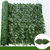 elvesmall 1X3M Artificial Ivy Hedge Panels Green Leaf Privacy Fence Grass Wall for Home Outdoor Garden Balcony Decoration Fake Plant Vine