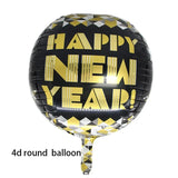 elvesmall 2025 Happy New Year Balloons Banner Rose Gold Number Letter Aluminum Foil Balloon Christmas New Year Eve Party Decor Balls Suppl