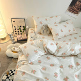 elvesmall Fresh Style Bedding Set 100% Cotton Bed Linen Set for Home постельное бельё набор Soft Duvet Cover Pillowcase with Bedsheets