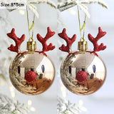 elvesmall 2pcs Elk Christmas Ball Ornaments Xmas Tree Hanging Pendants Christmas Holiday Party Decorations New Year Gift Supplies Navidad