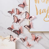 elvesmall 12/24pcs 3D Laser Butterfly Wall Sticker Wedding Wall Window Decal Summer Butterfly Birthday Party DIY Party Sticker Home Decor