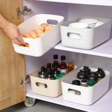 elvesmall Desktop Storage Box Sundry Storage Student Snack Plastic Cosmetic Storage Box Household Kitchen Sorting Box Makeup Box