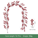 elvesmall  Christmas Garlands Pine Cone  Wreath With Red Berry Poinsettia Flowers Vine for Xmas New Year Home Fireplace Wall Decorations