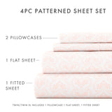 elvesmall  Pink Classic in  Pattern 4 Piece Bed Sheet Set, California King,  Bedding  Comforter  s   Luxury