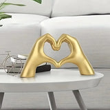 elvesmall 1pc Gesture Decoration, Heart Finger Statue Modern Art Sculpture Personalized Home Decor
