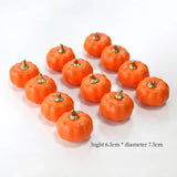 elvesmall Halloween Pumpkin Ornaments, Festive Atmosphere, Scene Decoration, Orange, Black, White, Green Pumpkin Ornaments