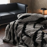 elvesmall  Luxury Faux Fur warm blanket for Winter double layer thickened Blankets for Bed Plaid Plush Sofa Blankets Microfiber bedding