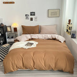 elvesmall 4pcs Duvet Cover Full King Forest Green Polyester Soft Quilt Cover Home Bedding Set Comforter Cover with Flat Sheet Pillowcase