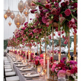 elvesmall  10 pcs Column Vases Gold Centerpieces for Table Metal Flower Stand Centerpieces for Tables Party Floral Stands for Flowers
