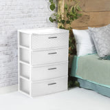 elvesmall Sterilite Storage Box Organizer 4 Drawer Wide Weave Tower White Storage Boxes & Bins