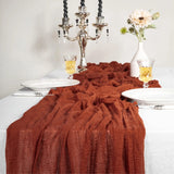 elvesmall  Cheesecloth Table Runner Boho Gauze Fabric Rustic Decor for Bridal Wedding Decor Baby Shower Valentine Birthday Party Table Path