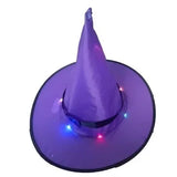 elvesmall Halloween Decoration Outdoor Hanging Lighted Glowing Witch Hat Lights String Battery  Outdoor Yard Tree Decorations