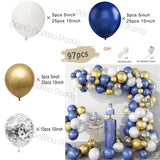 elvesmall Macaron Blue Balloon Garland Arch Kit Birthday Wedding Party White Grey Latex Gender Reveal Baby Shower Decoration Balloons