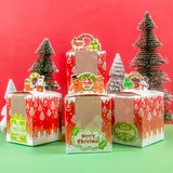 elvesmall 12/24pcs Christmas kraft gift Boxes with Window Xmas Party candy Cookie Boxes for Gift Giving Pack Box new year Holiday favors