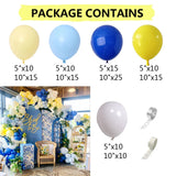 elvesmall 137pcs Royal Blue Yellow Lemon Balloon Garland Kit Latex Balloons Arch for Baby Shower Anniversary Birthday Wedding Decoration