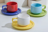 elvesmall  -  3 Sets Coffee Cups Set Ceramic Cups and Saucers Set Family Tea Cup Set Cups and Mugs Drinkware  British Coffee Cups