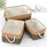 elvesmall Cotton and Linen Foldable Storage Basket for Sorting and Organizing Miscellaneous Items Storage Baskets Woven Basket